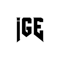 IGE letter logo design for technology company. IGE logo design black and white color combination. IGE logo, IGE vector, IGE design, IGE icon, IGE alphabet. IGE typography logo design.