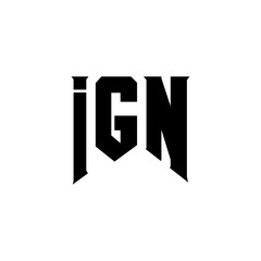IGN letter logo design for technology company. IGN logo design black and white color combination. IGN logo, IGN vector, IGN design, IGN icon, IGN alphabet. IGN typography logo design.