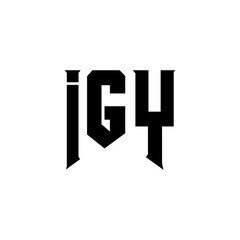 IGY letter logo design for technology company. IGY logo design black and white color combination. IGY logo, IGY vector, IGY design, IGY icon, IGY alphabet. IGY typography logo design.