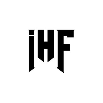 IHF letter logo design for technology company. IHF logo design black and white color combination. IHF logo, IHF vector, IHF design, IHF icon, IHF alphabet. IHF typography logo design.