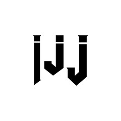IJJ letter logo design for technology company. IJJ logo design black and white color combination. IJJ logo, IJJ vector, IJJ design, IJJ icon, IJJ alphabet. IJJ typography logo design.