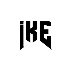 IKE letter logo design for technology company. IKE logo design black and white color combination. IKE logo, IKE vector, IKE design, IKE icon, IKE alphabet. IKE typography logo design.