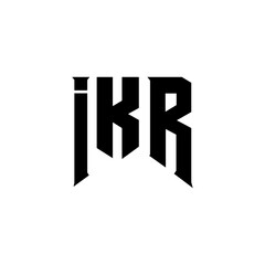 IKR letter logo design for technology company. IKR logo design black and white color combination. IKR logo, IKR vector, IKR design, IKR icon, IKR alphabet. IKR typography logo design.