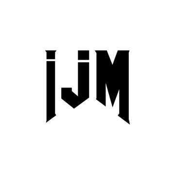 IJM letter logo design for technology company. IJM logo design black and white color combination. IJM logo, IJM vector, IJM design, IJM icon, IJM alphabet. IJM typography logo design.