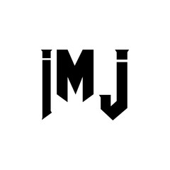 IMJ letter logo design for technology company. IMJ logo design black and white color combination. IMJ logo, IMJ vector, IMJ design, IMJ icon, IMJ alphabet. IMJ typography logo design.