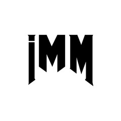 Obraz premium IMM letter logo design for technology company. IMM logo design black and white color combination. IMM logo, IMM vector, IMM design, IMM icon, IMM alphabet. IMM typography logo design.
