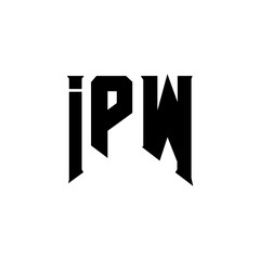 IPW letter logo design for technology company. IPW logo design black and white color combination. IPW logo, IPW vector, IPW design, IPW icon, IPW alphabet. IPW typography logo design.