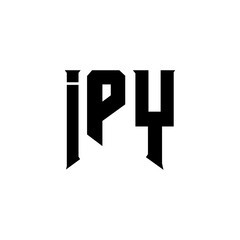Obraz premium IPY letter logo design for technology company. IPY logo design black and white color combination. IPY logo, IPY vector, IPY design, IPY icon, IPY alphabet. IPY typography logo design.