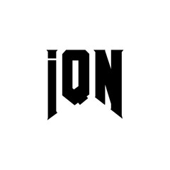 IQN letter logo design for technology company. IQN logo design black and white color combination. IQN logo, IQN vector, IQN design, IQN icon, IQN alphabet. IQN typography logo design.