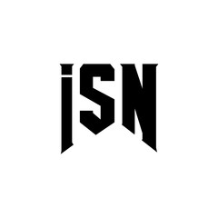 ISN letter logo design for technology company. ISN logo design black and white color combination. ISN logo, ISN vector, ISN design, ISN icon, ISN alphabet. ISN typography logo design.