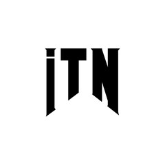 ITN letter logo design for technology company. ITN logo design black and white color combination. ITN logo, ITN vector, ITN design, ITN icon, ITN alphabet. ITN typography logo design.