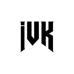 IVK letter logo design for technology company. IVK logo design black and white color combination. IVK logo, IVK vector, IVK design, IVK icon, IVK alphabet. IVK typography logo design.