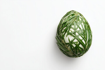 Creative Easter egg design concept. Close up, copy space, isolated background.