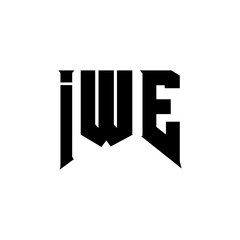 IWE letter logo design for technology company. IWE logo design black and white color combination. IWE logo, IWE vector, IWE design, IWE icon, IWE alphabet. IWE typography logo design.