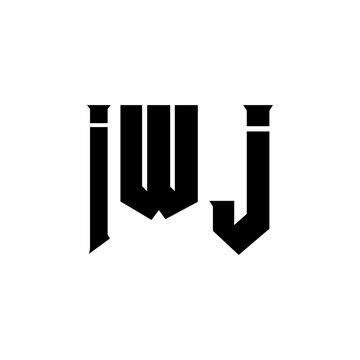 IWJ letter logo design for technology company. IWJ logo design black and white color combination. IWJ logo, IWJ vector, IWJ design, IWJ icon, IWJ alphabet. IWJ typography logo design.
