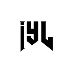 IYL letter logo design for technology company. IYL logo design black and white color combination. IYL logo, IYL vector, IYL design, IYL icon, IYL alphabet. IYL typography logo design.