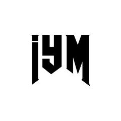 IYM letter logo design for technology company. IYM logo design black and white color combination. IYM logo, IYM vector, IYM design, IYM icon, IYM alphabet. IYM typography logo design.