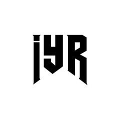 IYR letter logo design for technology company. IYR logo design black and white color combination. IYR logo, IYR vector, IYR design, IYR icon, IYR alphabet. IYR typography logo design.