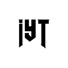 IYT letter logo design for technology company. IYT logo design black and white color combination. IYT logo, IYT vector, IYT design, IYT icon, IYT alphabet. IYT typography logo design.