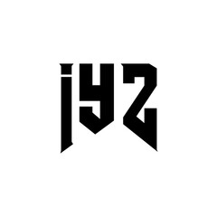 IYZ letter logo design for technology company. IYZ logo design black and white color combination. IYZ logo, IYZ vector, IYZ design, IYZ icon, IYZ alphabet. IYZ typography logo design.
