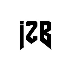 IZB letter logo design for technology company. IZB logo design black and white color combination. IZB logo, IZB vector, IZB design, IZB icon, IZB alphabet. IZB typography logo design.