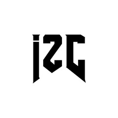 IZC letter logo design for technology company. IZC logo design black and white color combination. IZC logo, IZC vector, IZC design, IZC icon, IZC alphabet. IZC typography logo design.