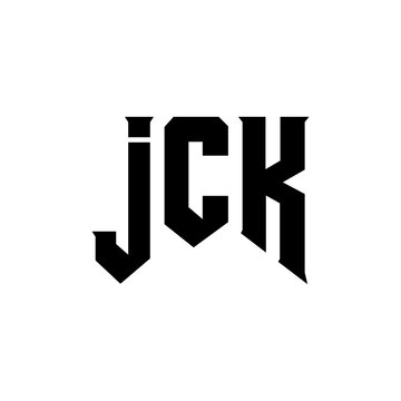 JCK letter logo design for technology company. JCK logo design black and white color combination. JCK logo, JCK vector, JCK design, JCK icon, JCK alphabet. JCK typography logo design.