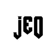 JEO letter logo design for technology company. JEO logo design black and white color combination. JEO logo, JEO vector, JEO design, JEO icon, JEO alphabet. JEO typography logo design.