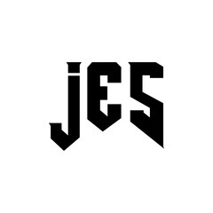 JES letter logo design for technology company. JES logo design black and white color combination. JES logo, JES vector, JES design, JES icon, JES alphabet. JES typography logo design.