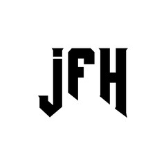 JFH letter logo design for technology company. JFH logo design black and white color combination. JFH logo, JFH vector, JFH design, JFH icon, JFH alphabet. JFH typography logo design.