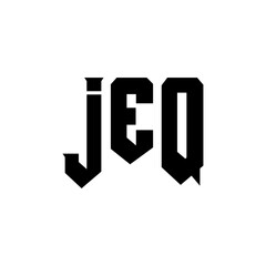 JEQ letter logo design for technology company. JEQ logo design black and white color combination. JEQ logo, JEQ vector, JEQ design, JEQ icon, JEQ alphabet. JEQ typography logo design.