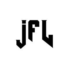 JFL letter logo design for technology company. JFL logo design black and white color combination. JFL logo, JFL vector, JFL design, JFL icon, JFL alphabet. JFL typography logo design.