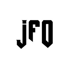 JFO letter logo design for technology company. JFO logo design black and white color combination. JFO logo, JFO vector, JFO design, JFO icon, JFO alphabet. JFO typography logo design.