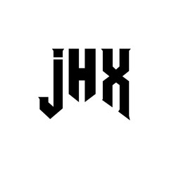 JHX letter logo design for technology company. JHX logo design black and white color combination. JHX logo, JHX vector, JHX design, JHX icon, JHX alphabet. JHX typography logo design.