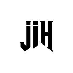 JIH letter logo design for technology company. JIH logo design black and white color combination. JIH logo, JIH vector, JIH design, JIH icon, JIH alphabet. JIH typography logo design.