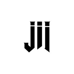 JII letter logo design for technology company. JII logo design black and white color combination. JII logo, JII vector, JII design, JII icon, JII alphabet. JII typography logo design.