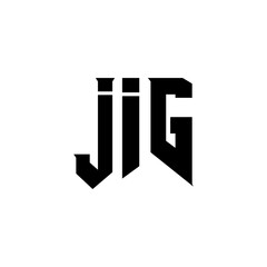 JIG letter logo design for technology company. JIG logo design black and white color combination. JIG logo, JIG vector, JIG design, JIG icon, JIG alphabet. JIG typography logo design.