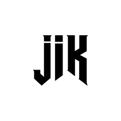 JIK letter logo design for technology company. JIK logo design black and white color combination. JIK logo, JIK vector, JIK design, JIK icon, JIK alphabet. JIK typography logo design.
