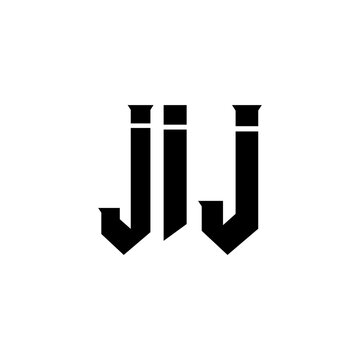 JIJ letter logo design for technology company. JIJ logo design black and white color combination. JIJ logo, JIJ vector, JIJ design, JIJ icon, JIJ alphabet. JIJ typography logo design.