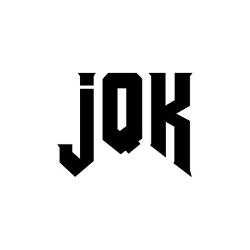 JQK letter logo design for technology company. JQK logo design black and white color combination. JQK logo, JQK vector, JQK design, JQK icon, JQK alphabet. JQK typography logo design.