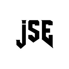 JSE letter logo design for technology company. JSE logo design black and white color combination. JSE logo, JSE vector, JSE design, JSE icon, JSE alphabet. JSE typography logo design.