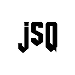 JSQ letter logo design for technology company. JSQ logo design black and white color combination. JSQ logo, JSQ vector, JSQ design, JSQ icon, JSQ alphabet. JSQ typography logo design.