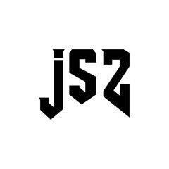 JSZ letter logo design for technology company. JSZ logo design black and white color combination. JSZ logo, JSZ vector, JSZ design, JSZ icon, JSZ alphabet. JSZ typography logo design.