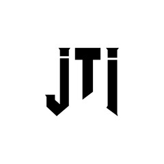JTI letter logo design for technology company. JTI logo design black and white color combination. JTI logo, JTI vector, JTI design, JTI icon, JTI alphabet. JTI typography logo design.
