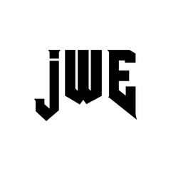 JWE letter logo design for technology company. JWE logo design black and white color combination. JWE logo, JWE vector, JWE design, JWE icon, JWE alphabet. JWE typography logo design.