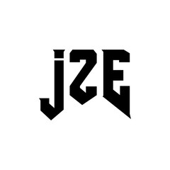 JZE letter logo design for technology company. JZE logo design black and white color combination. JZE logo, JZE vector, JZE design, JZE icon, JZE alphabet. JZE typography logo design.