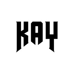 KAY letter logo design for technology company. KAY logo design black and white color combination. KAY logo, KAY vector, KAY design, KAY icon, KAY alphabet. KAY typography logo design.