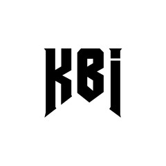 KBI letter logo design for technology company. KBI logo design black and white color combination. KBI logo, KBI vector, KBI design, KBI icon, KBI alphabet. KBI typography logo design.