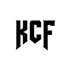 KCF letter logo design for technology company. KCF logo design black and white color combination. KCF logo, KCF vector, KCF design, KCF icon, KCF alphabet. KCF typography logo design.