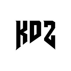 KDZ letter logo design for technology company. KDZ logo design black and white color combination. KDZ logo, KDZ vector, KDZ design, KDZ icon, KDZ alphabet. KDZ typography logo design.